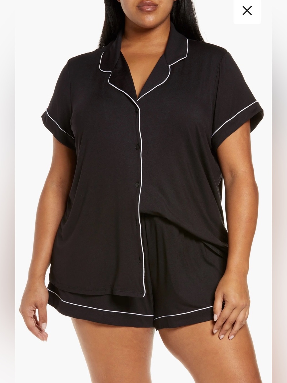 Nordstrom Women’s Moonlight Eco Tencel Modal 2 Pc Pajama Set 2X Black NWT